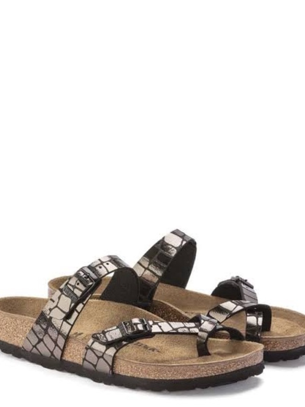 Birkenstock Women’s Metallic Black Gator Gleam Mayari Sandals